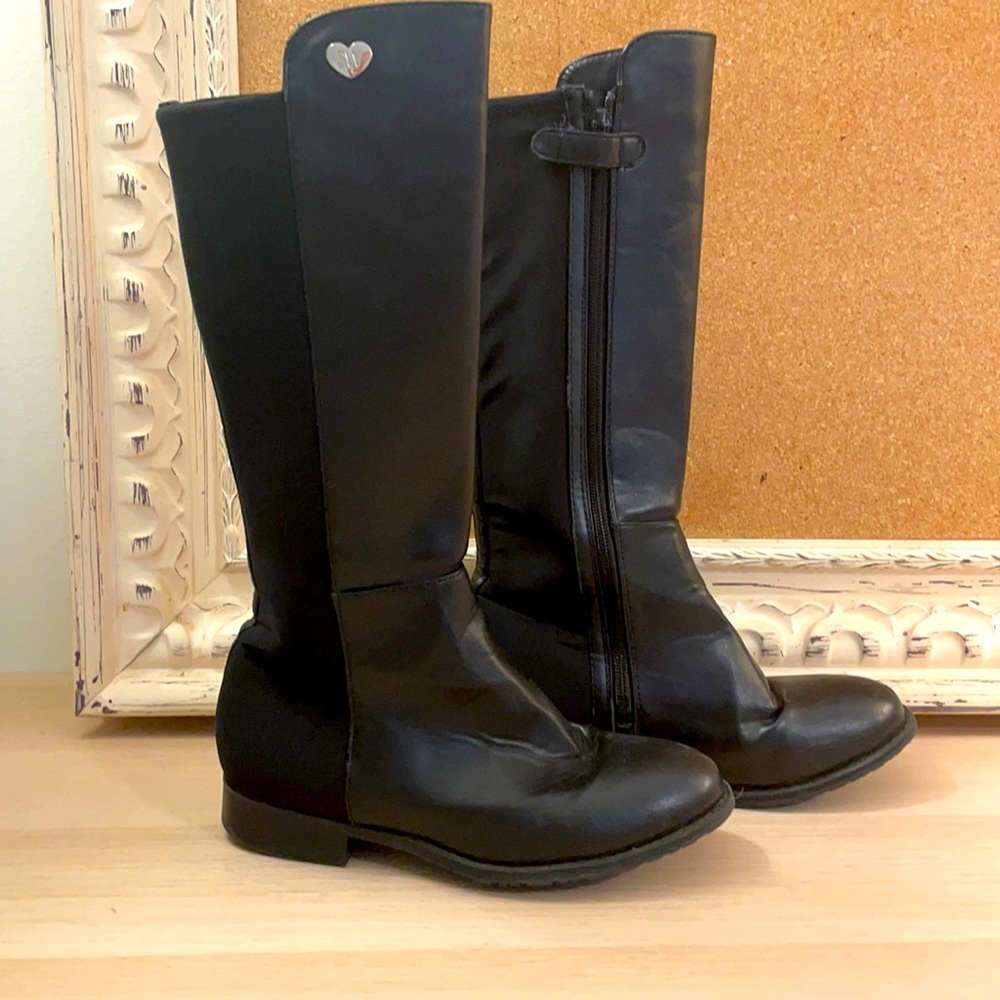 Stuart Weitzman girls 50/50 stretch back riding boot Black size 3